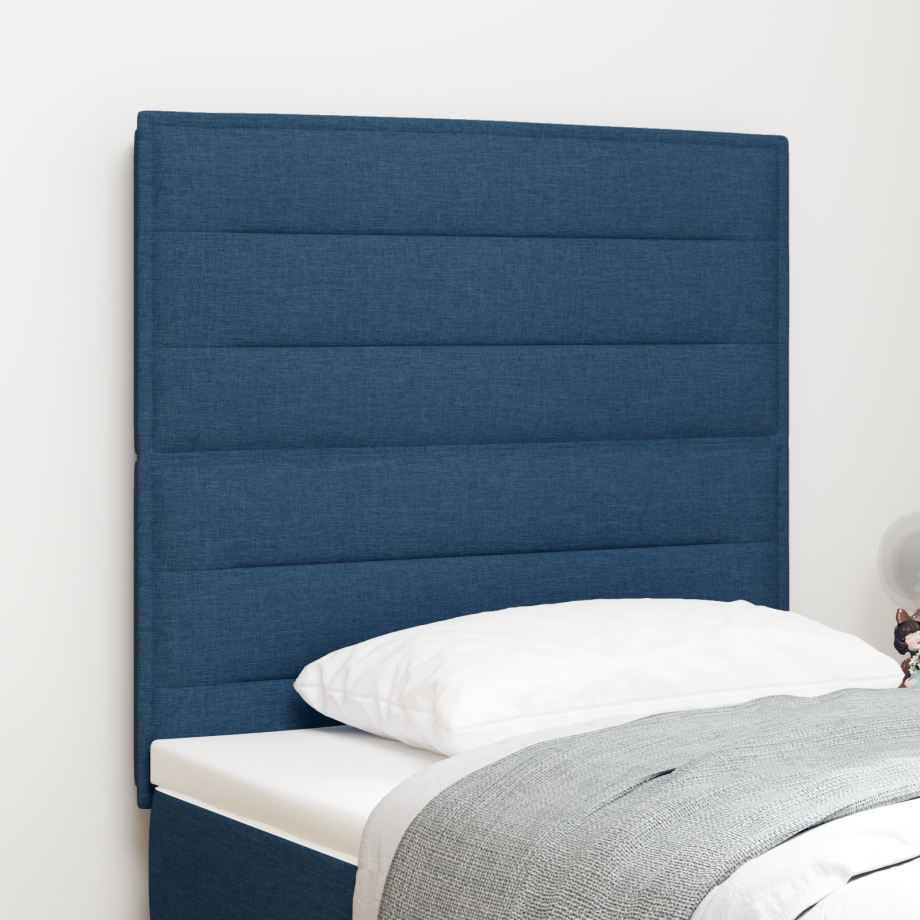 vidaXL Hoofdbord met strepen 100 cm stof blauw afbeelding 1