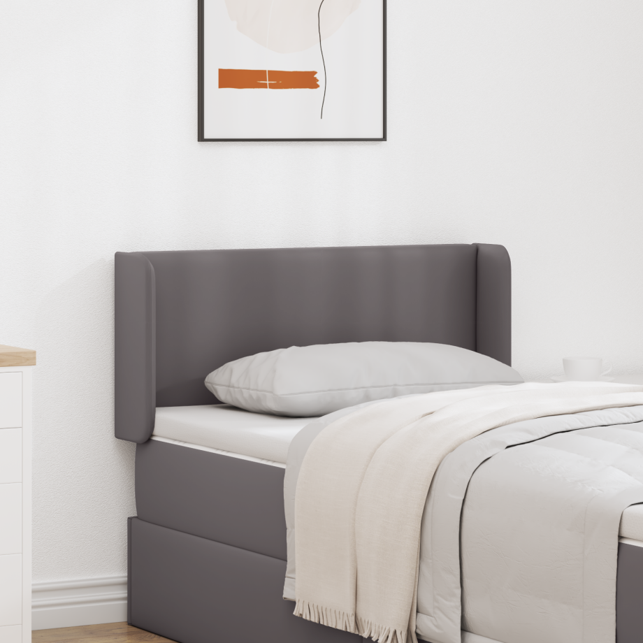 vidaXL Hoofdbord oor 2 pcs Grijs 40 x 16 x 5 cm Multiplex en Kunstleer vidaXL Hoofdbord oor 2 pcs Grijs 40 x 16 x 5 cm Multiplex en Kunstleer afbeelding 1