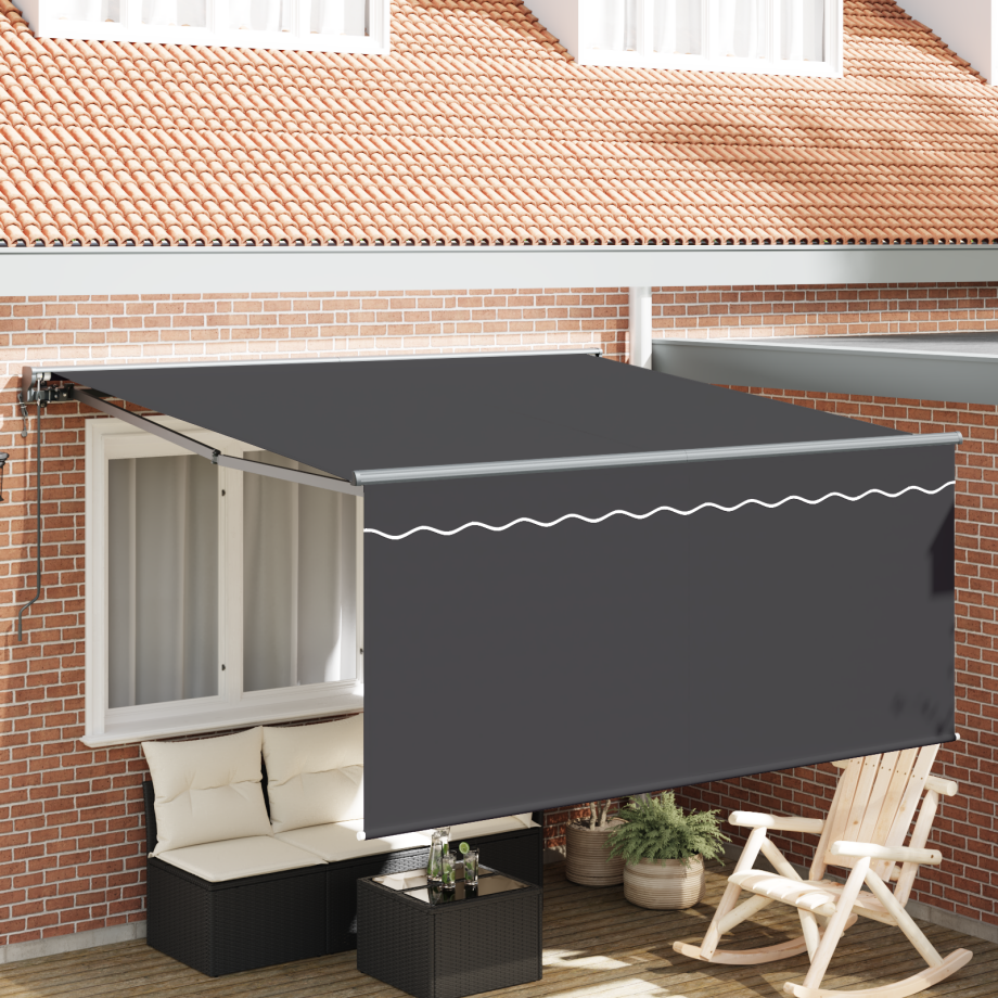 vidaXL Inklapbaar Zonnescherm Antraciet 300 x 250 cm Stof vidaXL Inklapbaar Zonnescherm Antraciet 300 x 250 cm Stof afbeelding 1