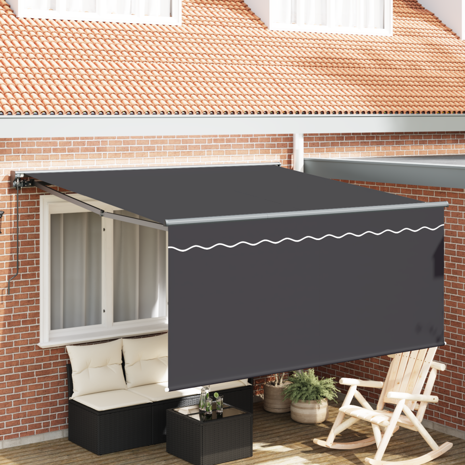 vidaXL Inklapbaar Zonnescherm Antraciet 300 x 250 cm Stof vidaXL Inklapbaar Zonnescherm Antraciet 300 x 250 cm Stof afbeelding 1