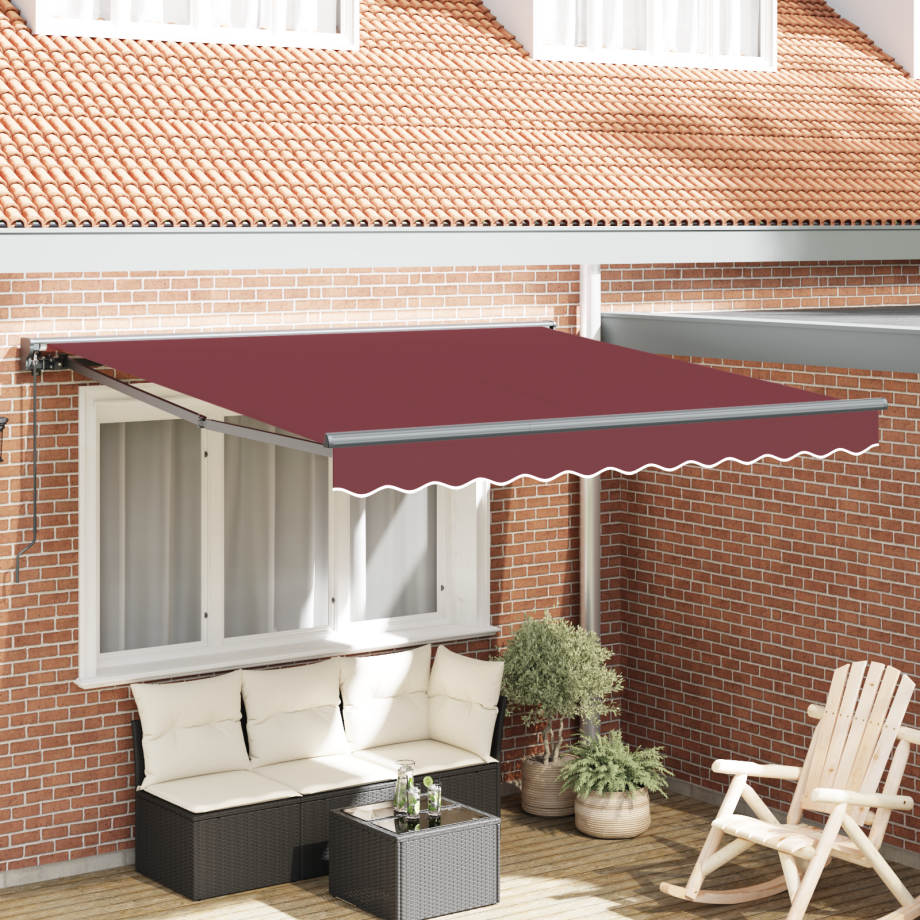 vidaXL Inklapbaar Zonnescherm Bordeaux Rood 300x250 cm Polyester vidaXL Inklapbaar Zonnescherm Bordeaux Rood 300x250 cm Polyester afbeelding 1