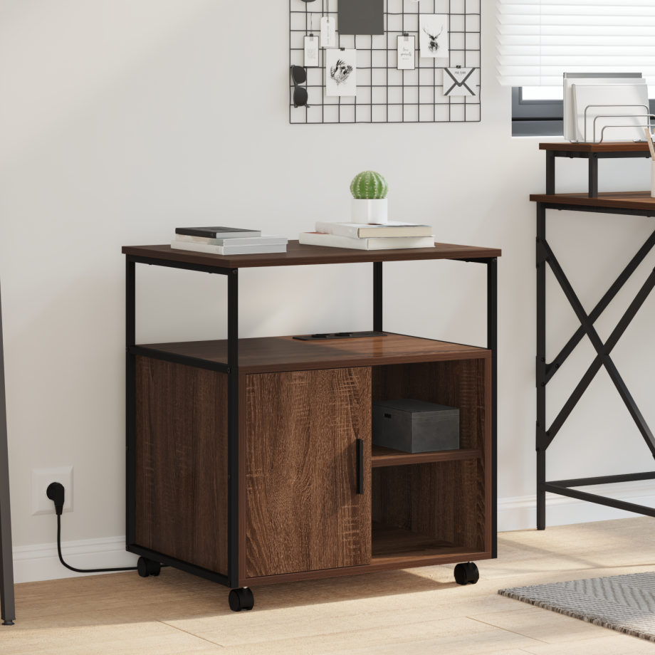 vidaXL Kantoor kast bruin eikenkleur 60 x 46 x 67 cm Bewerkt hout afbeelding 1