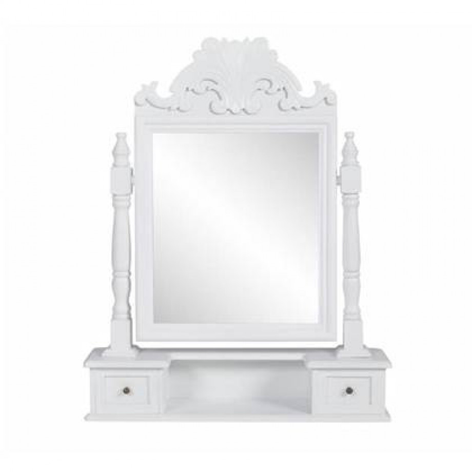 vidaXL met MDF rechthoekige spiegel draaiende Kaptafel