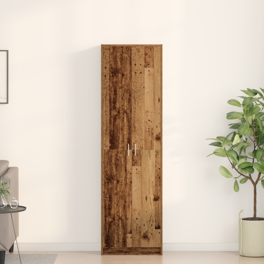 vidaXL Kledingkast met plank Oud Hout 55 x 25 x 189 cm Bewerkt hout afbeelding 1