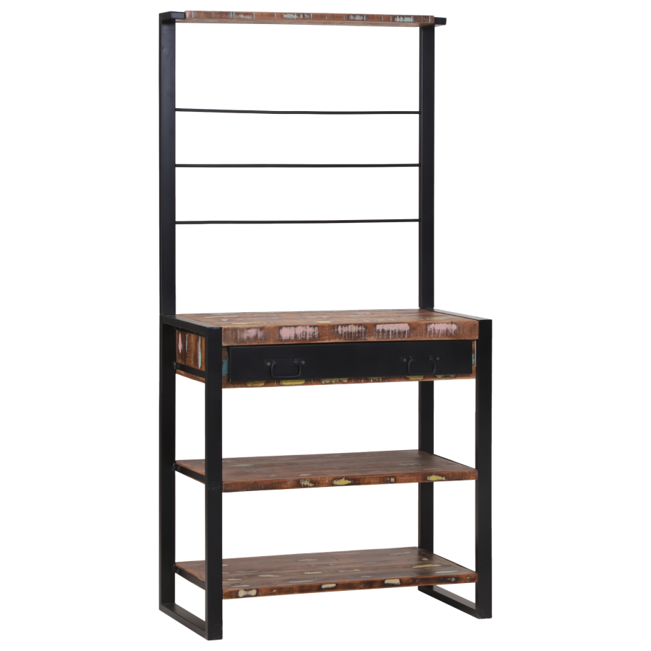 vidaXL Keukenrek in meerdere kleuren 80x40x160 cm van gerecycled massief hout afbeelding 1