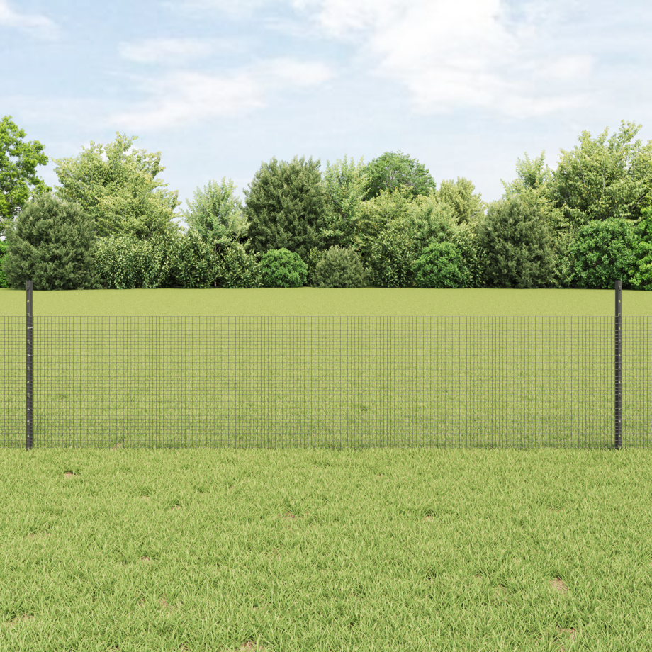 vidaXL Kipengaas Hek Set Set van 2 Grijs Metaal, Kunststof 25 x 0.5 m afbeelding 1