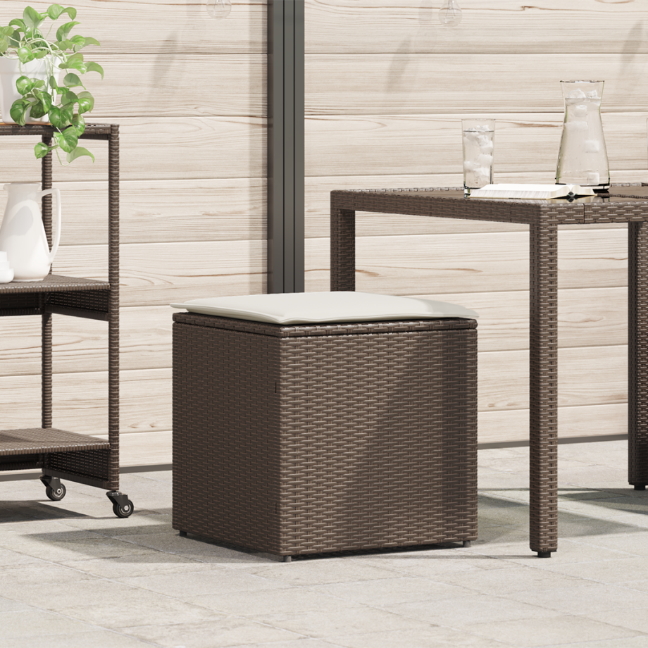 vidaXL Kussenbox Bruin 50x50x50 cm Poly Rattan vidaXL Kussenbox Bruin 50x50x50 cm Poly Rattan afbeelding 1