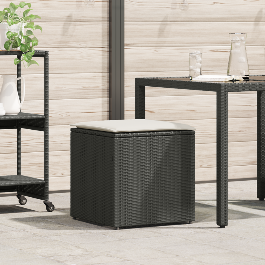 vidaXL Kussenbox Zwart 50x50x50 cm Poly Rattan vidaXL Kussenbox Zwart 50x50x50 cm Poly Rattan afbeelding 1