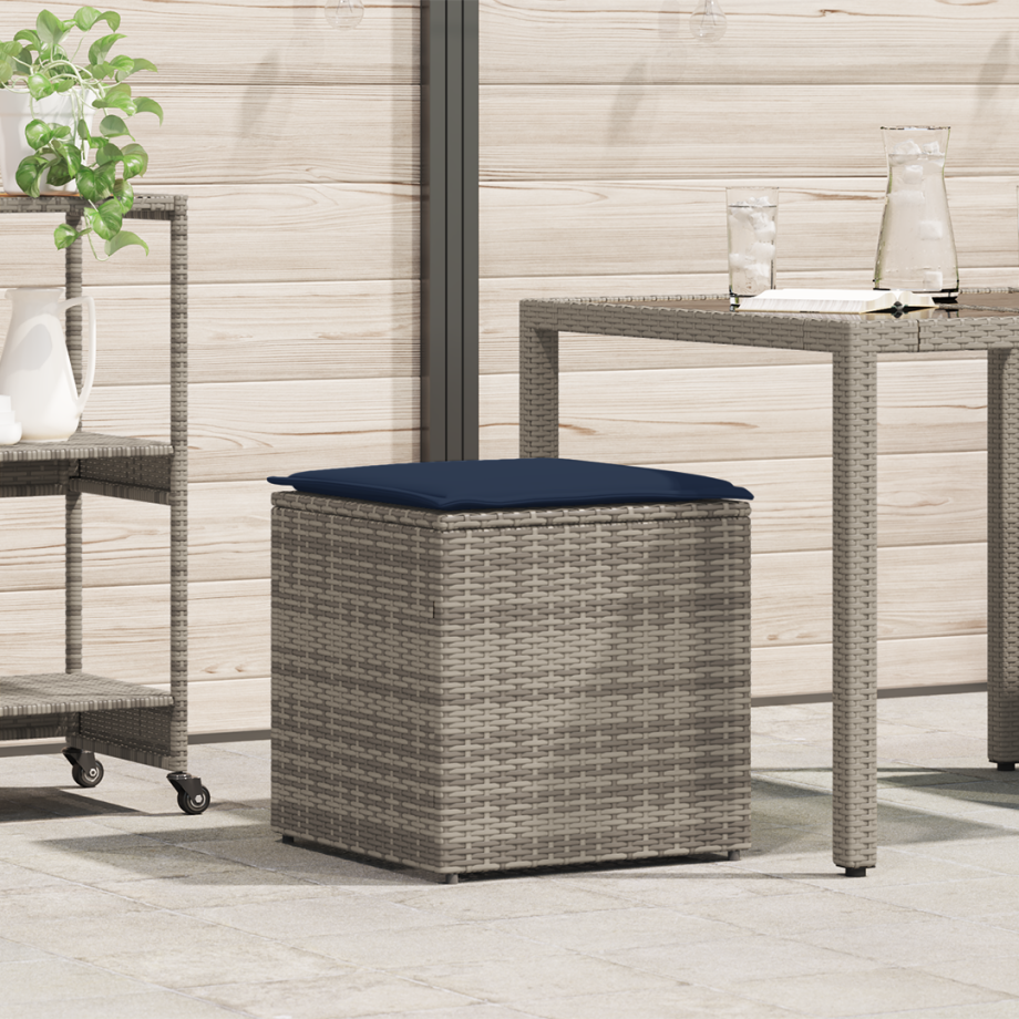 vidaXL Kussendoos Grijs 50x50x50 cm Poly Rattan vidaXL Kussendoos Grijs 50x50x50 cm Poly Rattan afbeelding 1