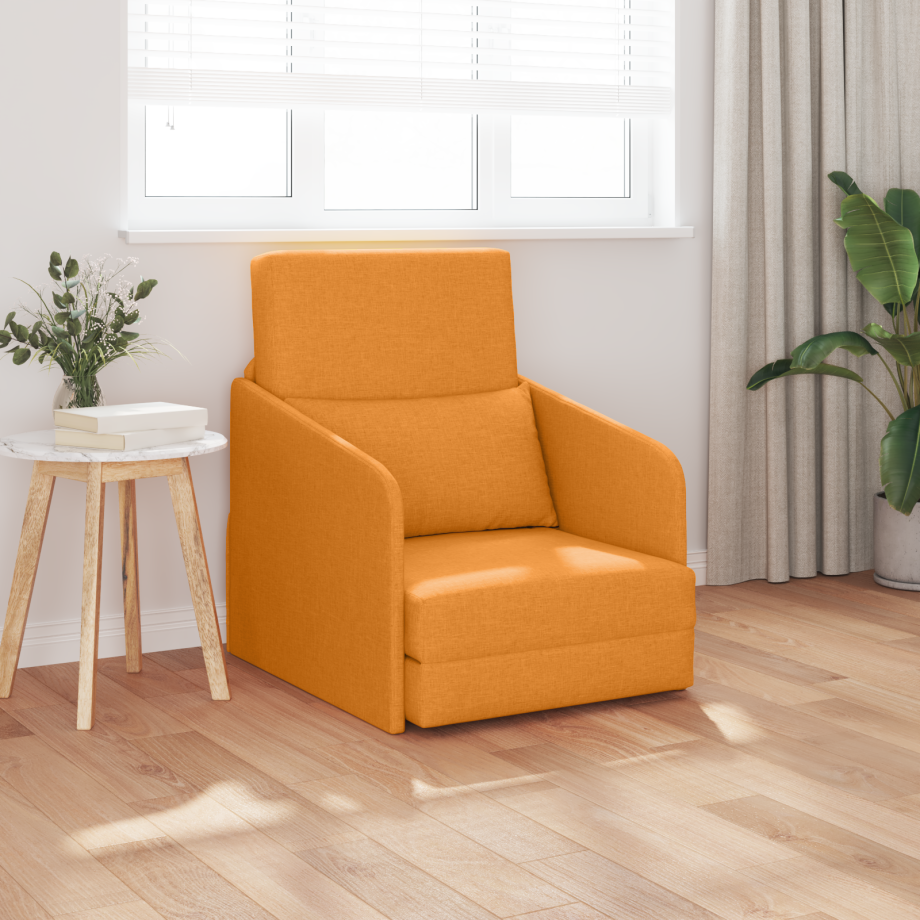 vidaXL Ligbed Hangbank 2-in-1 Donkergeel 65x80x83 cm Stof vidaXL Ligbed Hangbank 2-in-1 Donkergeel 65x80x83 cm Stof afbeelding 1