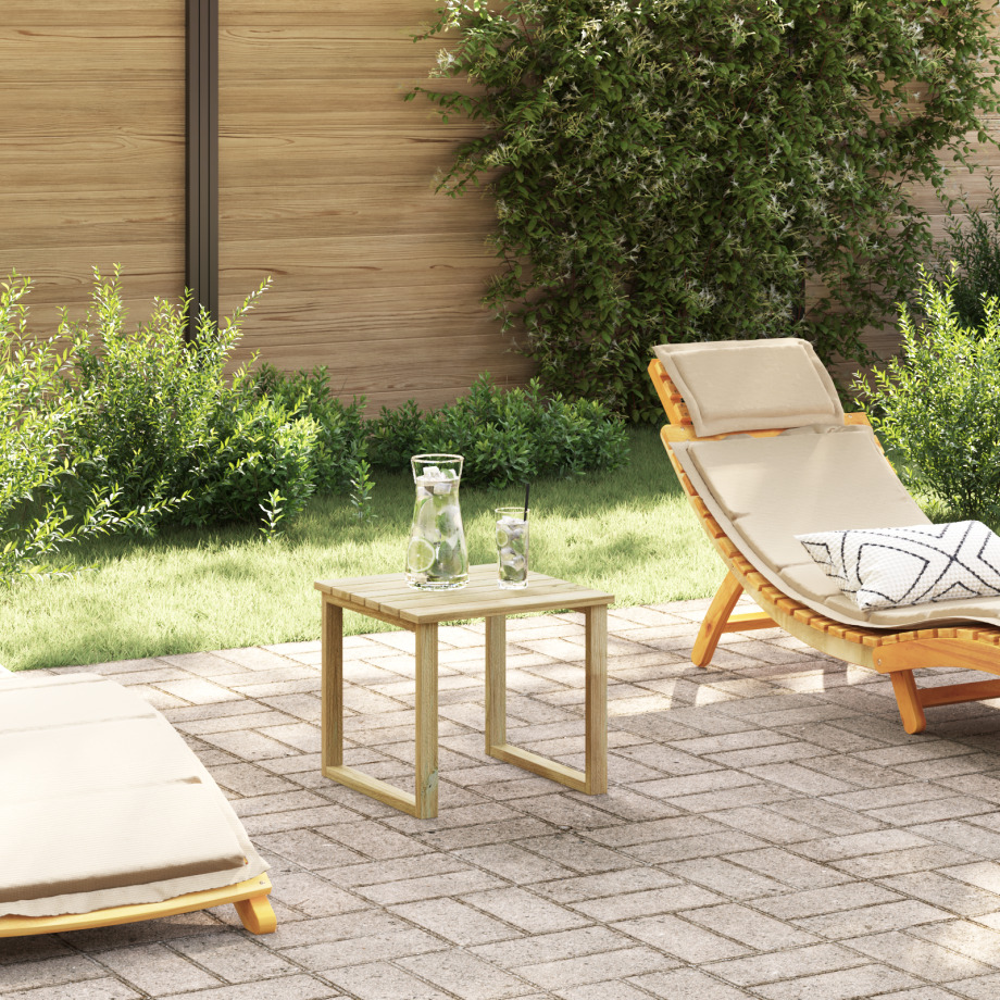 vidaXL Tafel Naturel 40 x 40 x 36 cm Geïmpregneerd grenenhout afbeelding 1