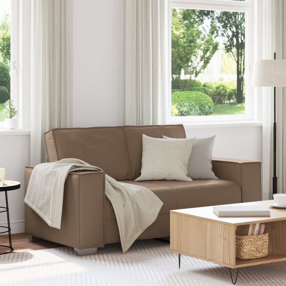vidaXL Loveseat 120 cm kunstleer cappuccinokleurig afbeelding 1
