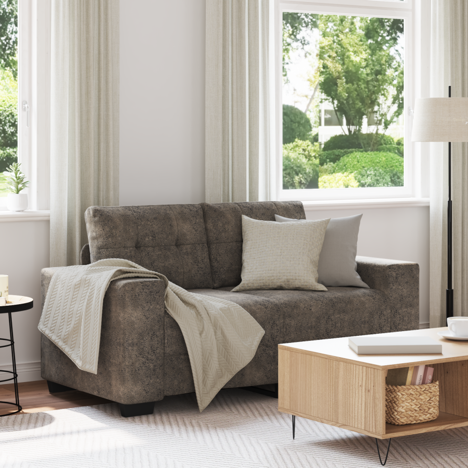 vidaXL Loveseat 120 cm kunstleer donkergrijs afbeelding 1