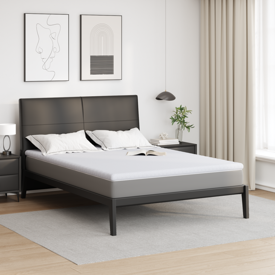 vidaXL Matraspads Anders Wit 160 x 200 cm 100% polyester jacquard stof afbeelding 1