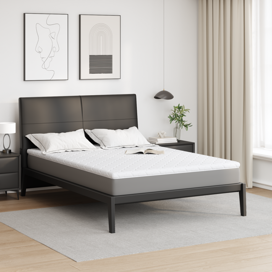 vidaXL Matraspads Wit 140 x 190 cm Niet-plakkende polyester afbeelding 1