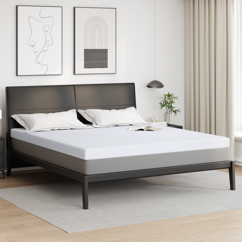 vidaXL Matraspads Wit 180 x 200 cm 100% polyester jacquard stof afbeelding 1