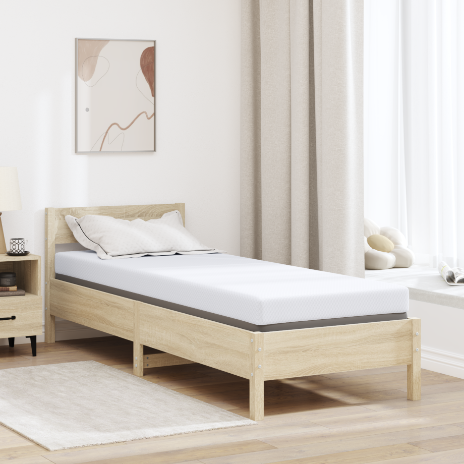 vidaXL Matraspads Wit 80 x 200 cm 100% polyester jacquard stof afbeelding 1