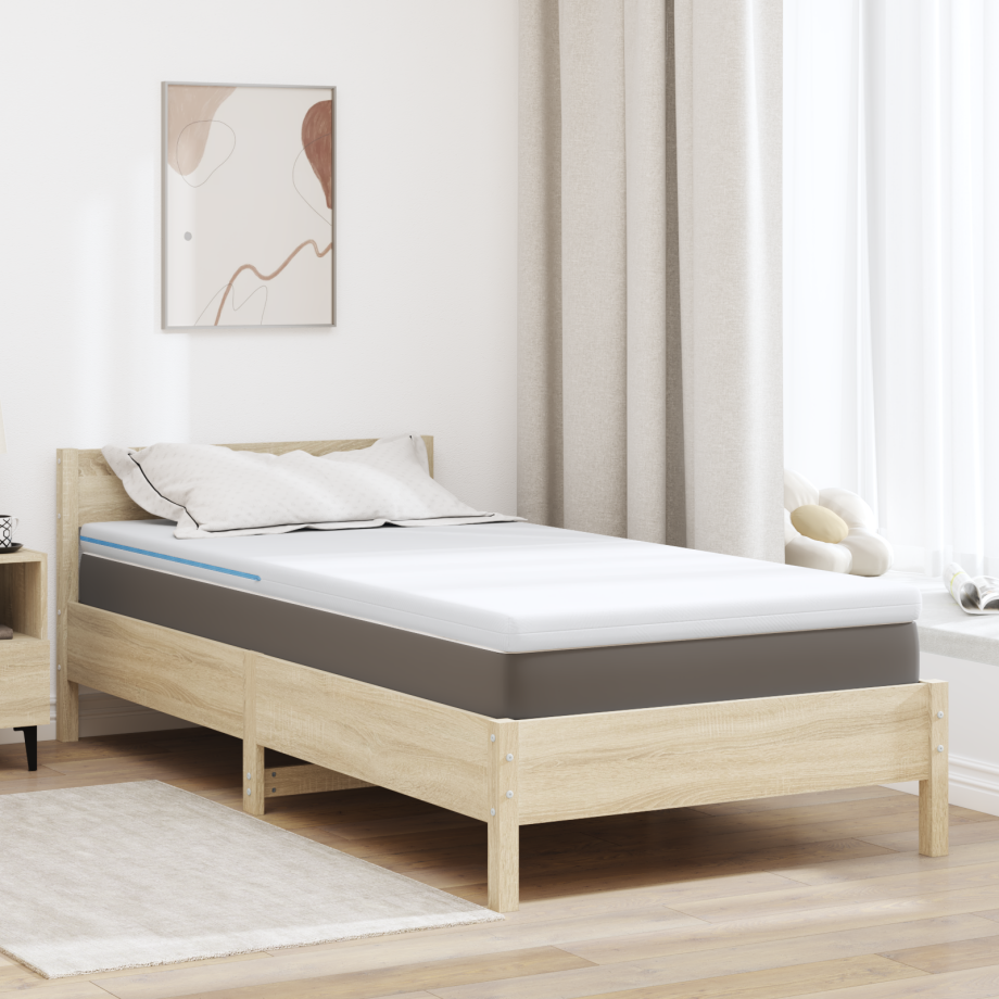 vidaXL Matraspads Wit 90 x 190 cm 100% polyester jacquard stof afbeelding 1