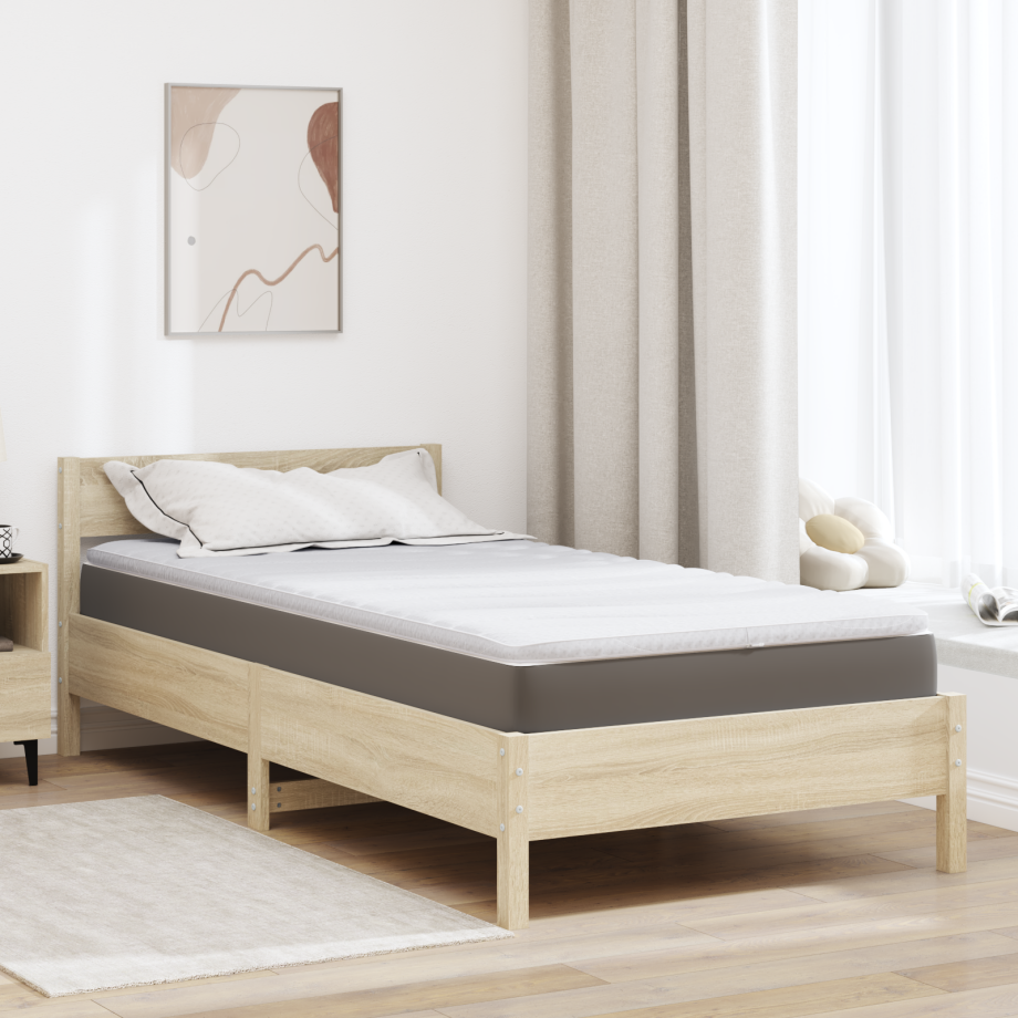 vidaXL Matraspads Wit 90 x 190 cm Niet-plakkende polyester afbeelding 1