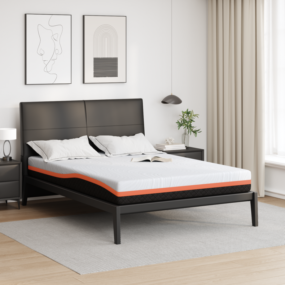 vidaXL Matrassen Wit, Grijs 160 x 200 cm 100% polyester jacquard stof afbeelding 1