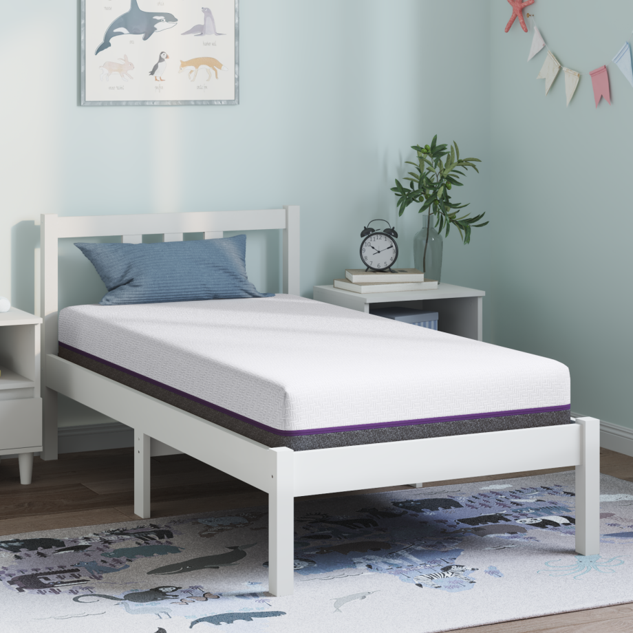 vidaXL Matras Wit en Grijs 80 x 160 cm Jacquard stof afbeelding 1