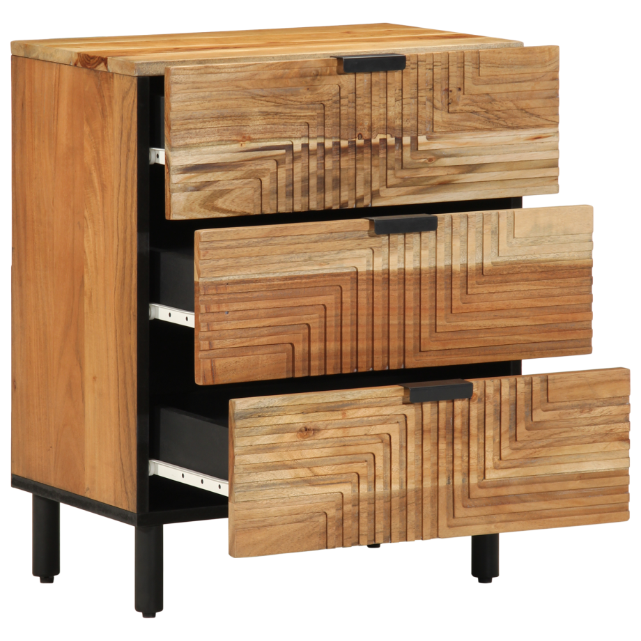vidaXL Nachtkastje 50x33x62 cm massief acaciahout afbeelding 1