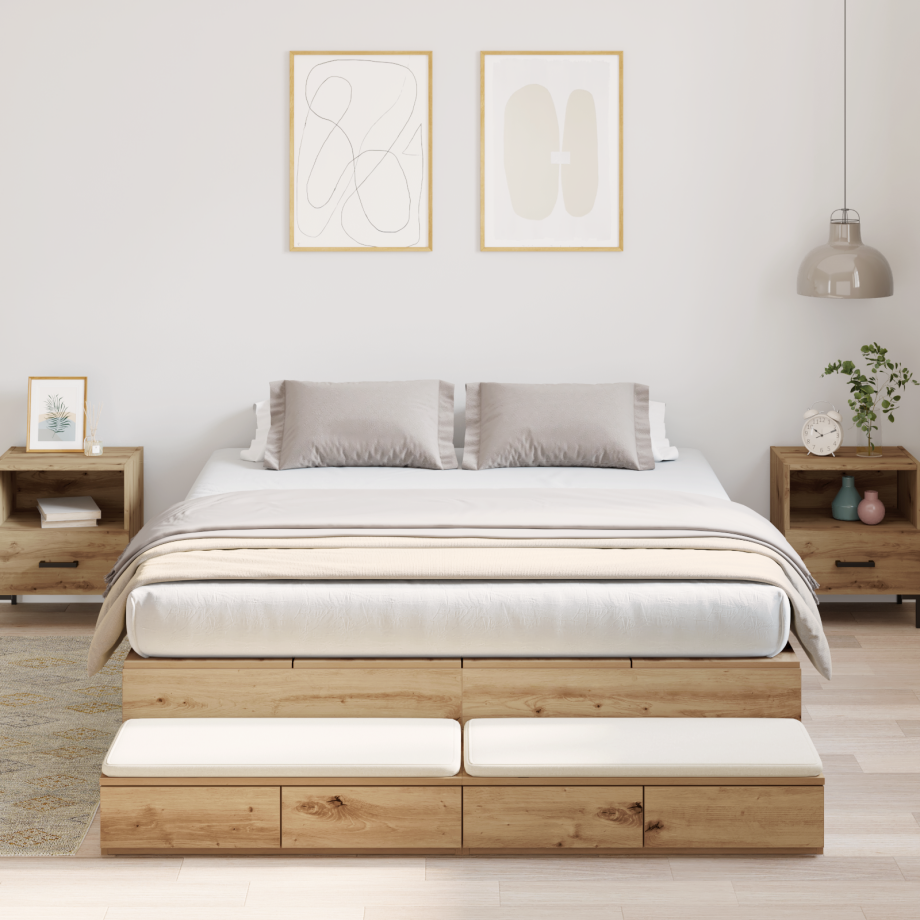 vidaXL Opbergbed Artisan Eiken 150x200 cm afbeelding 1