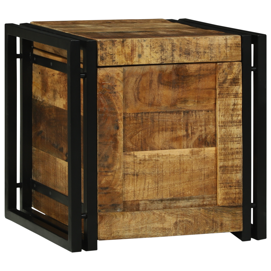 vidaXL Opbergdoos 40x40x40 cm Massief Ruw Mango Hout afbeelding 1
