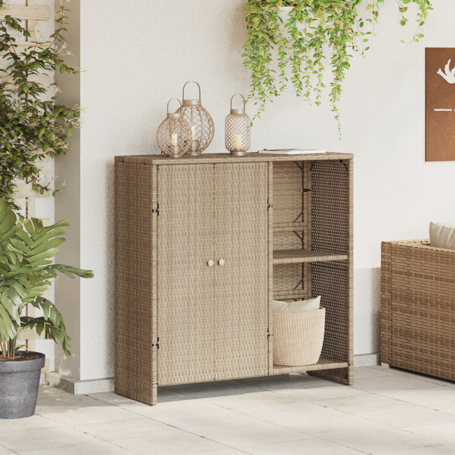 vidaXL Opbergkast 100x36x102 cm rattan beige afbeelding 1