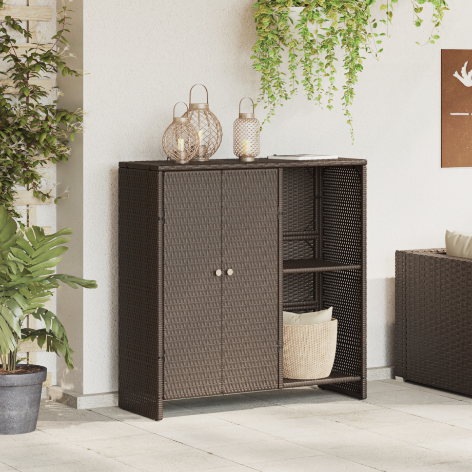 vidaXL Opbergkast 100x36x102 cm rattan bruin afbeelding 1