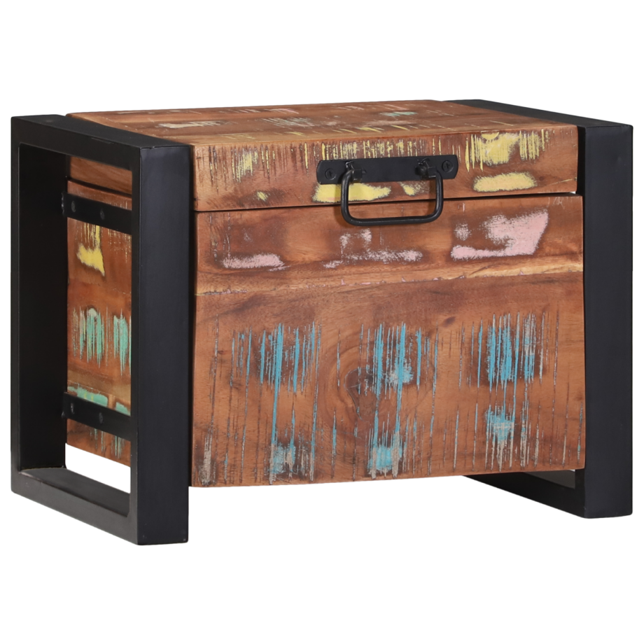 vidaXL Opbergkisten 40x30x30cm van Massief Teruggewonnen Hout en Metaal afbeelding 1