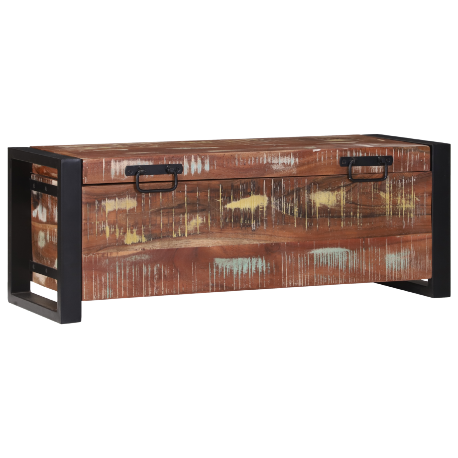 vidaXL Opbergkisten 80x30x30cm van Massief Gerecycled Hout en Metaal vidaXL Opbergkisten 80x30x30cm van Massief Gerecycled Hout en Metaal afbeelding 1