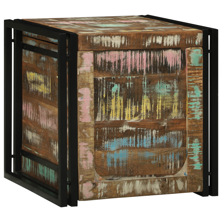 vidaXL Opbergkisten met opslag 50 x 50 x 50 cm Massief gerecycled hout afbeelding 1