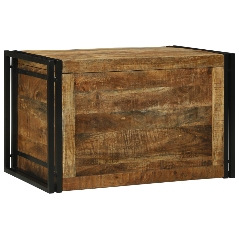 vidaXL Opslagbox 80x50x50 cm Massief Ruw Mango Hout afbeelding 1