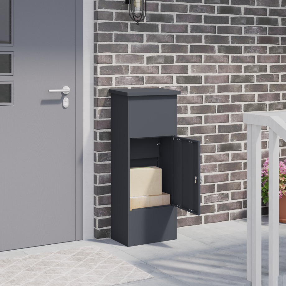 vidaXL Pakket inwerp box Antraciet 44.5 x 29 x 110.5 cm Staal vidaXL Pakket inwerp box Antraciet 44.5 x 29 x 110.5 cm Staal afbeelding 1