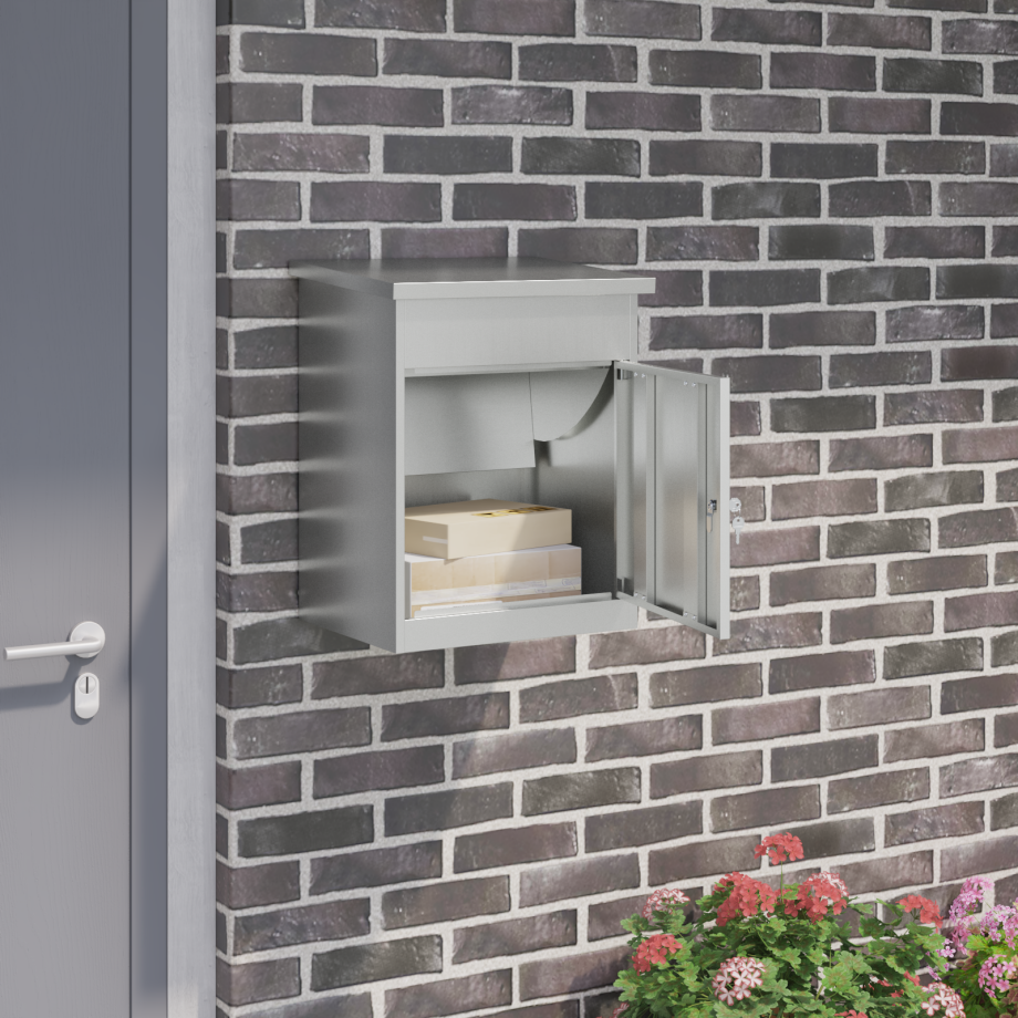 vidaXL Pakket inwerp box Zwart 44 x 35 x 59 cm Gegalvaniseerd staal afbeelding 1