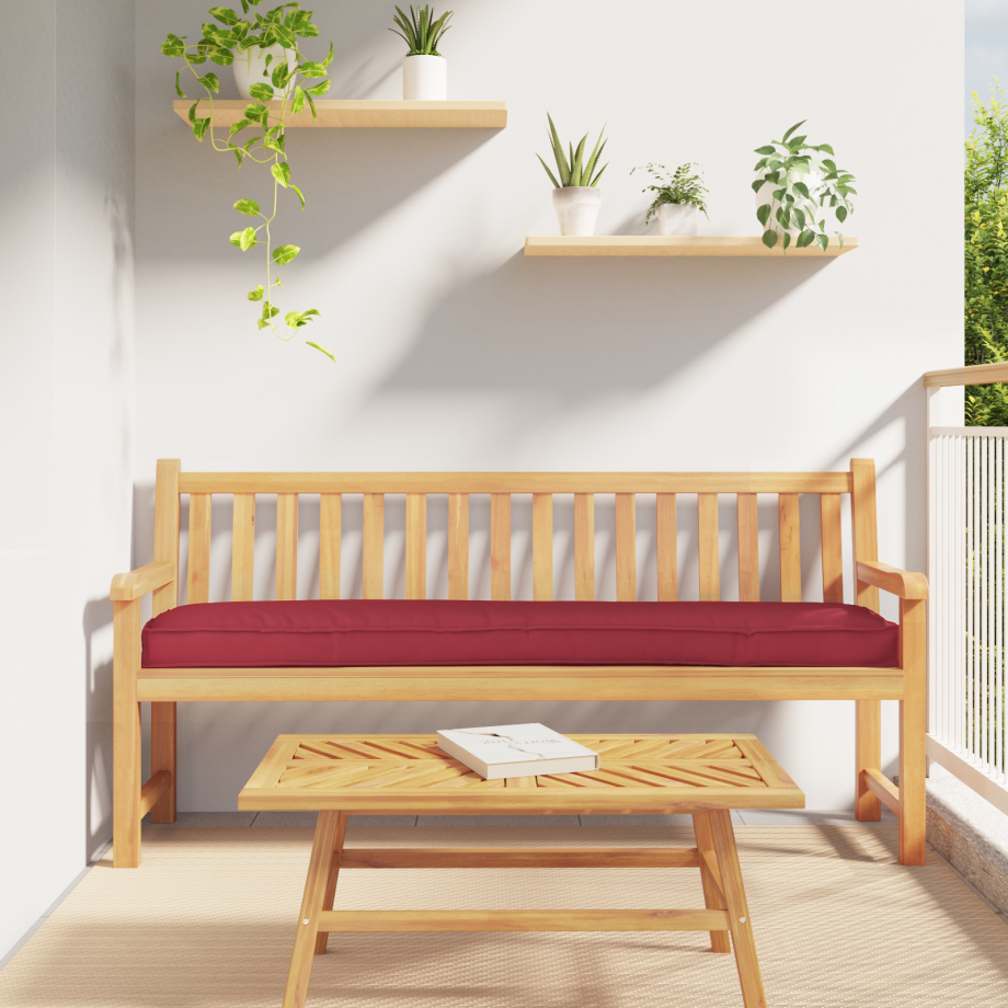 vidaXL Palletkussen bank 180x40x8 cm oxford stof wijnrood afbeelding 1