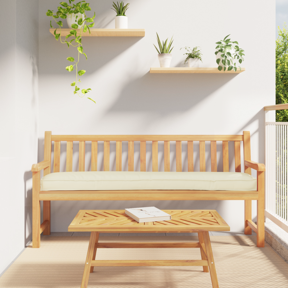 vidaXL Palletkussen bank 200x40x8 cm oxford stof crèmekleurig afbeelding 1