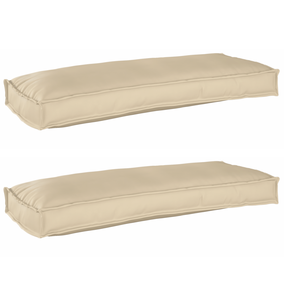 vidaXL Palletkussens 2 st bank 100x40x8 cm oxford stof beige afbeelding 1