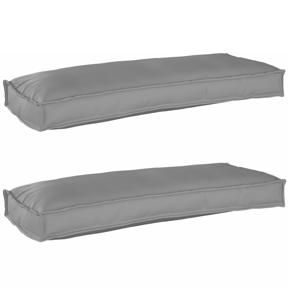 vidaXL Palletkussens 2 st bank 100x40x8 cm oxford stof grijs vidaXL Palletkussens 2 st bank 100x40x8 cm oxford stof grijs afbeelding 1