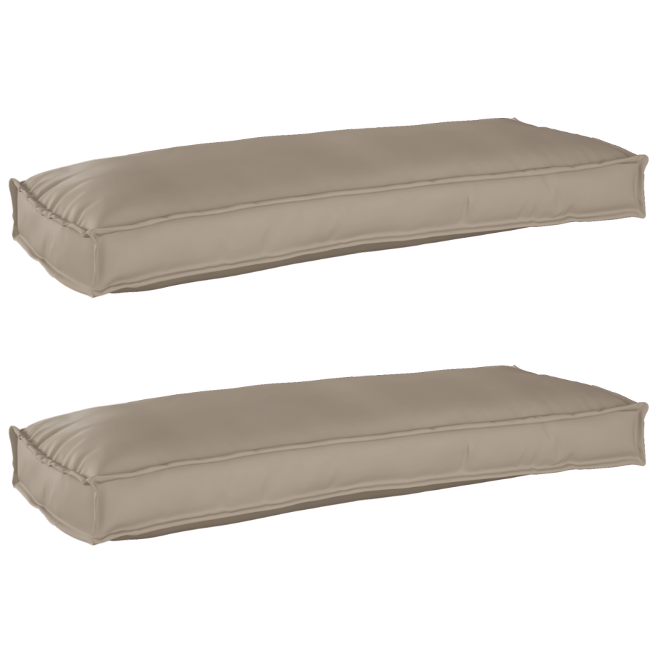 vidaXL Palletkussens 2 st bank 100x40x8 cm oxford stof taupe afbeelding 1