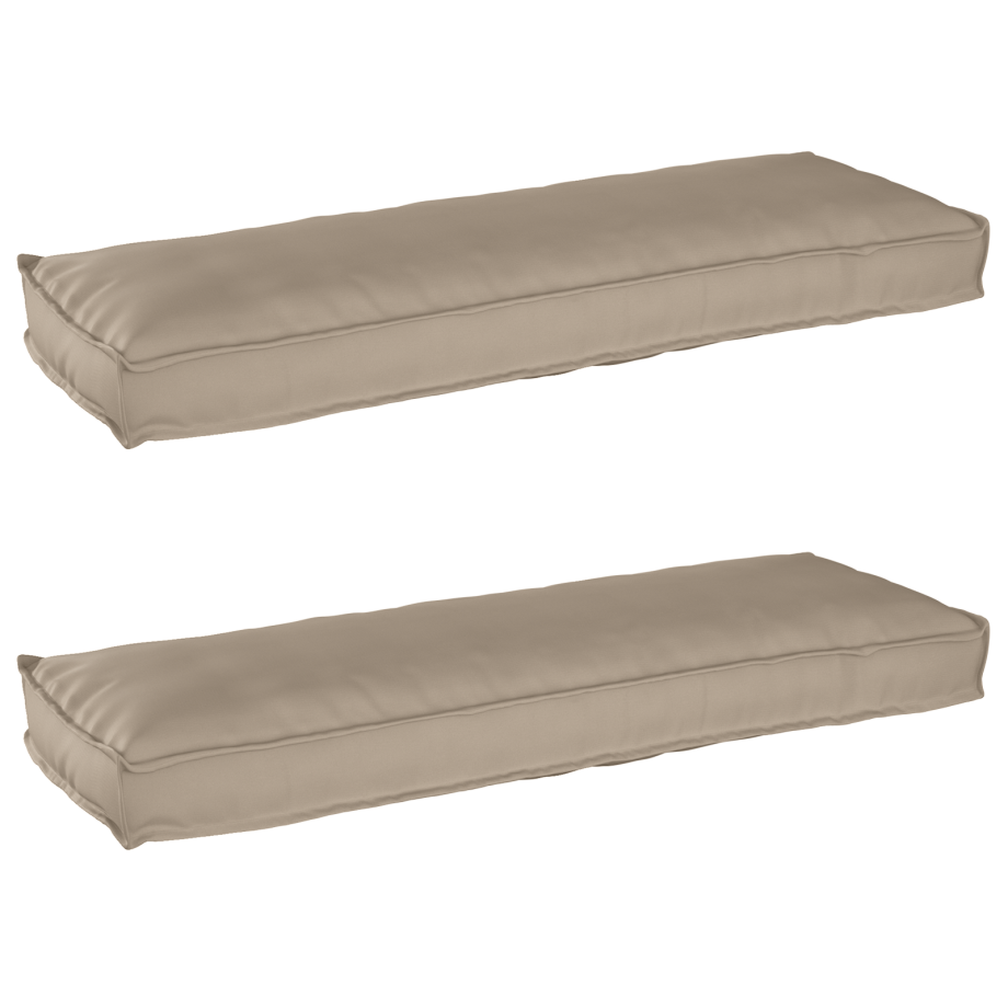 vidaXL Palletkussens 2 st bank 120x40x8 cm oxford stof taupe afbeelding 1