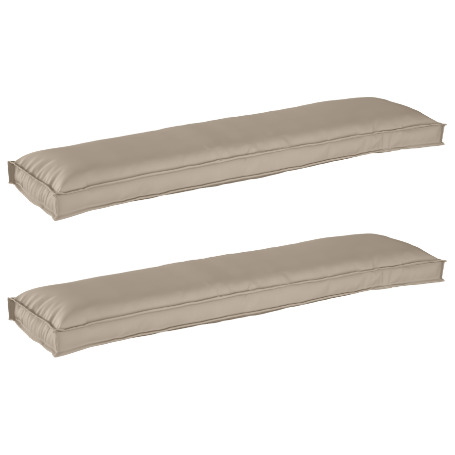 vidaXL Palletkussens 2 st bank 150x40x8 cm oxford stof taupe afbeelding 1