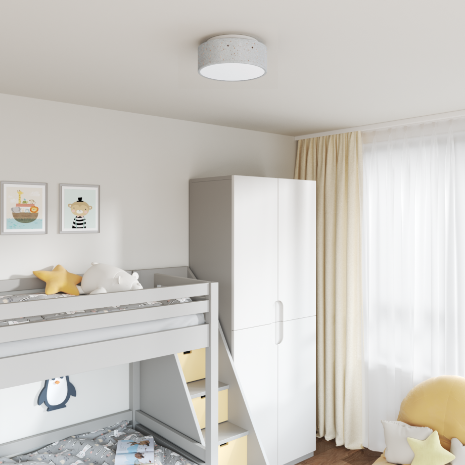 vidaXL Plafondlamp met sterrenlampscherm Ø 30 cm E27 stof grijs afbeelding 1