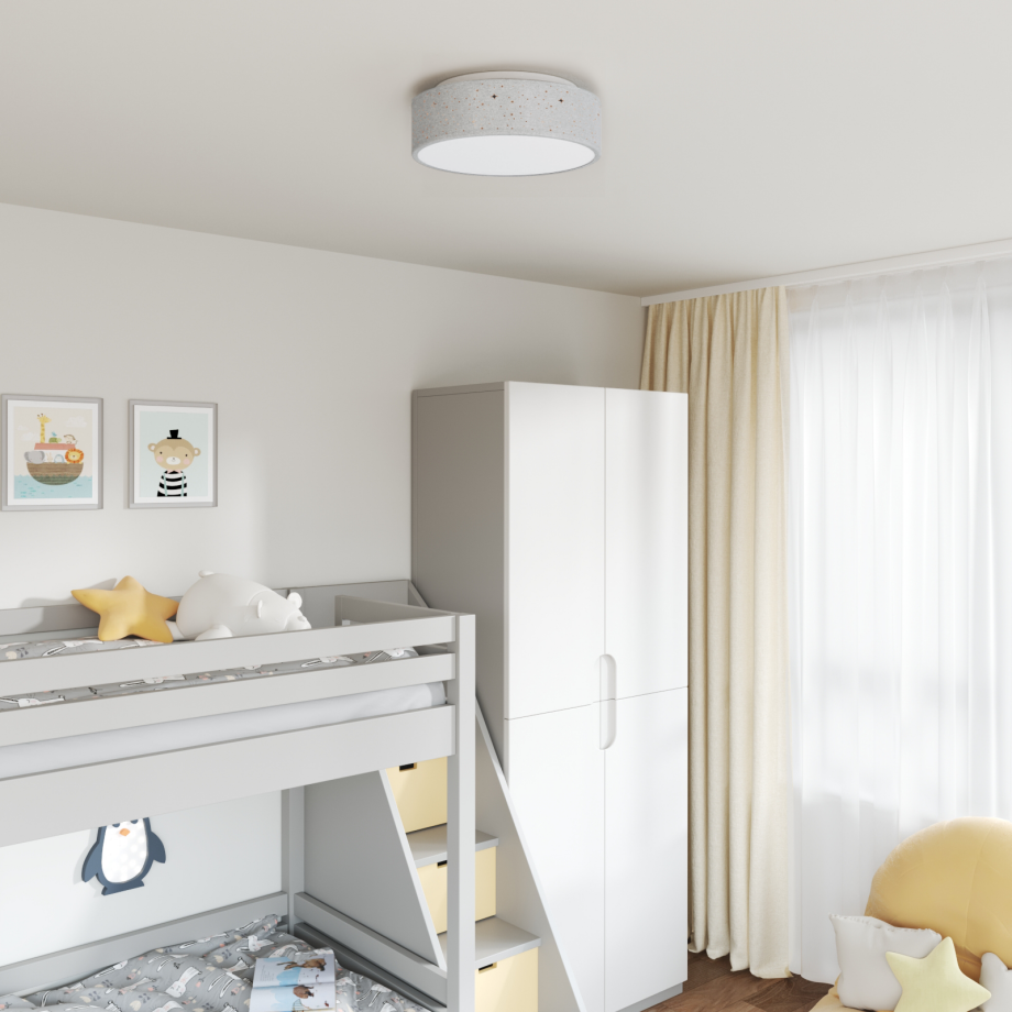 vidaXL Plafondlamp met sterrenlampscherm Ø 38 cm E27 stof grijs afbeelding 1