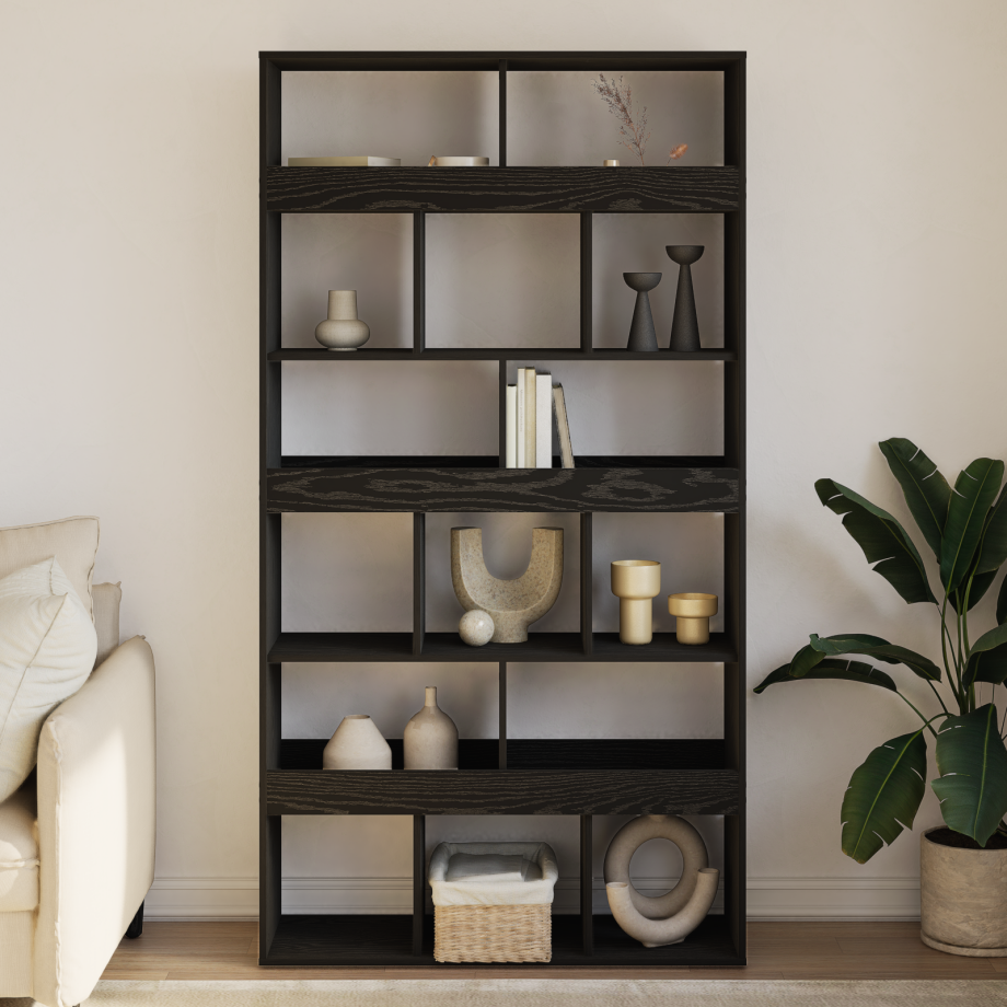 vidaXL Plantenstandaard 100x33x187,5 cm bewerkt hout zwart eikenkleur afbeelding 1