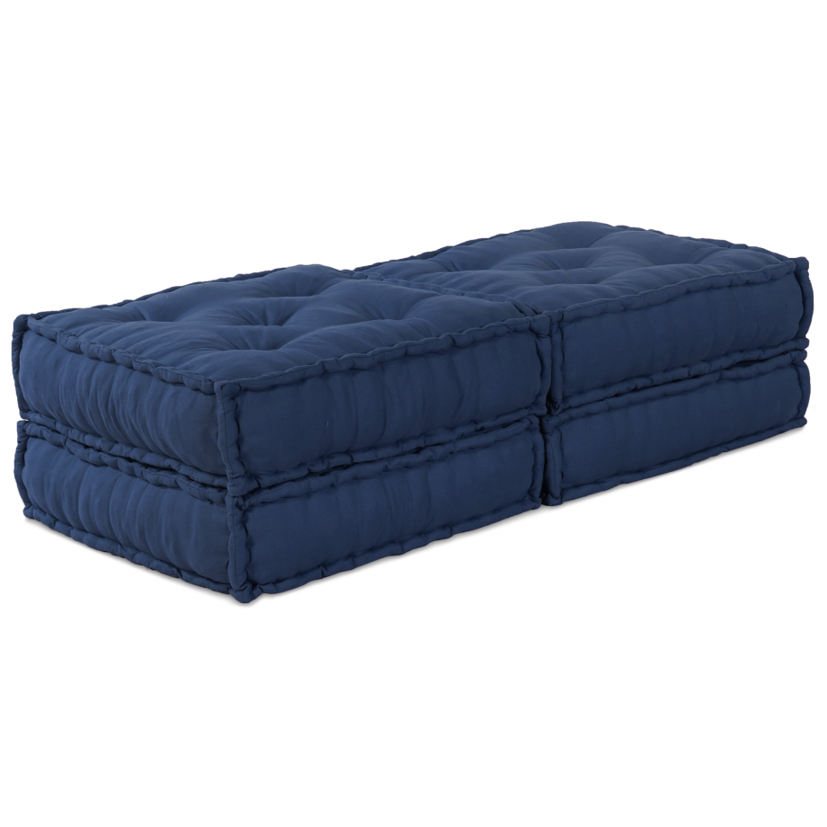 vidaXL Poef 2 st modulair stof indigo afbeelding 1