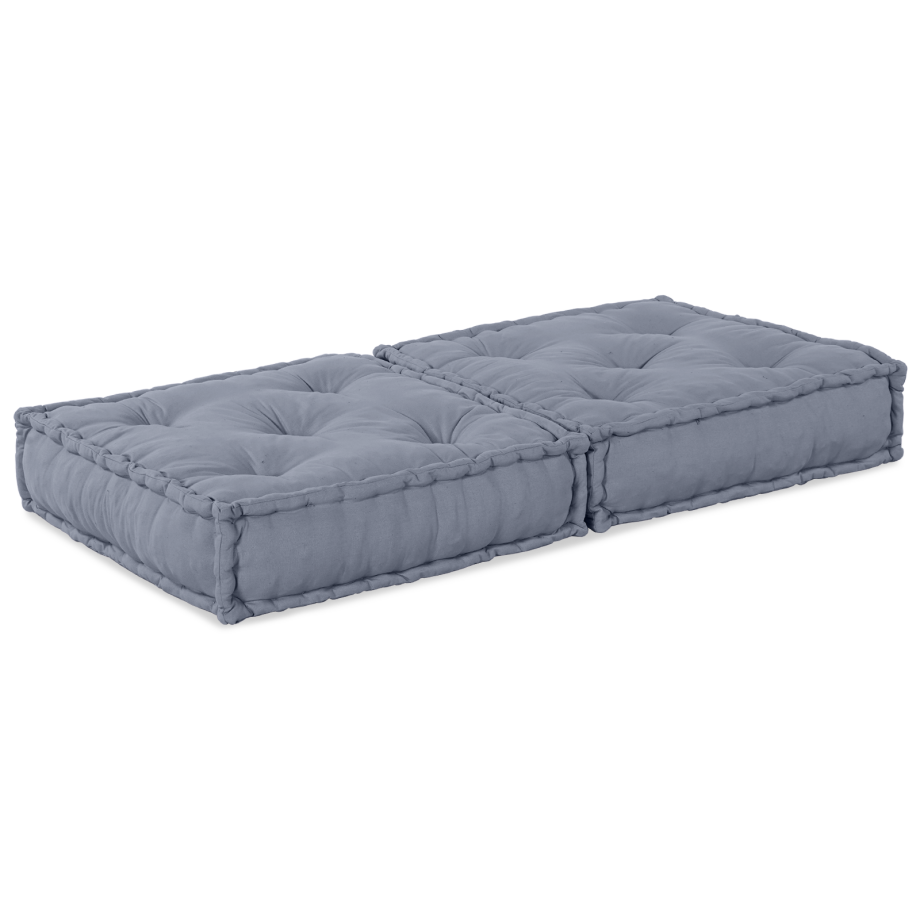 vidaXL Poef modulair 70x70x36 cm stof grijs afbeelding 1