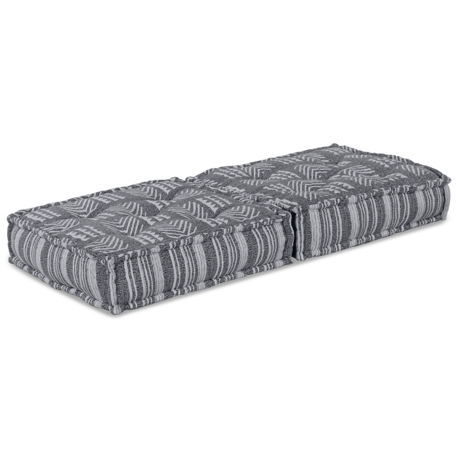 vidaXL Poef modulair 70x70x36 cm stof grijs afbeelding 1