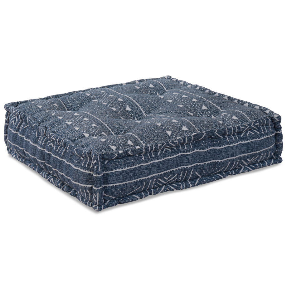 vidaXL Poef modulair 70x70x36 cm stof indigo afbeelding 1